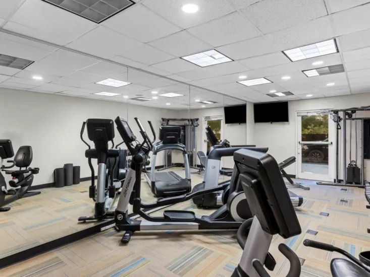 Modern fitness center with gym equipment
