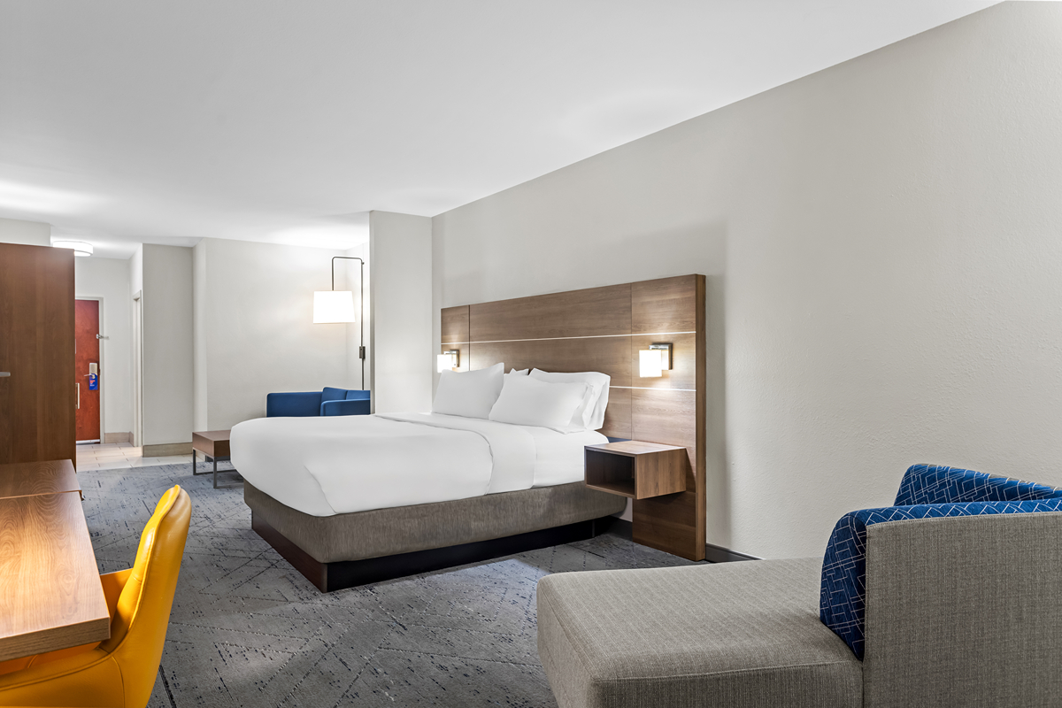 Modern guest room interior view
